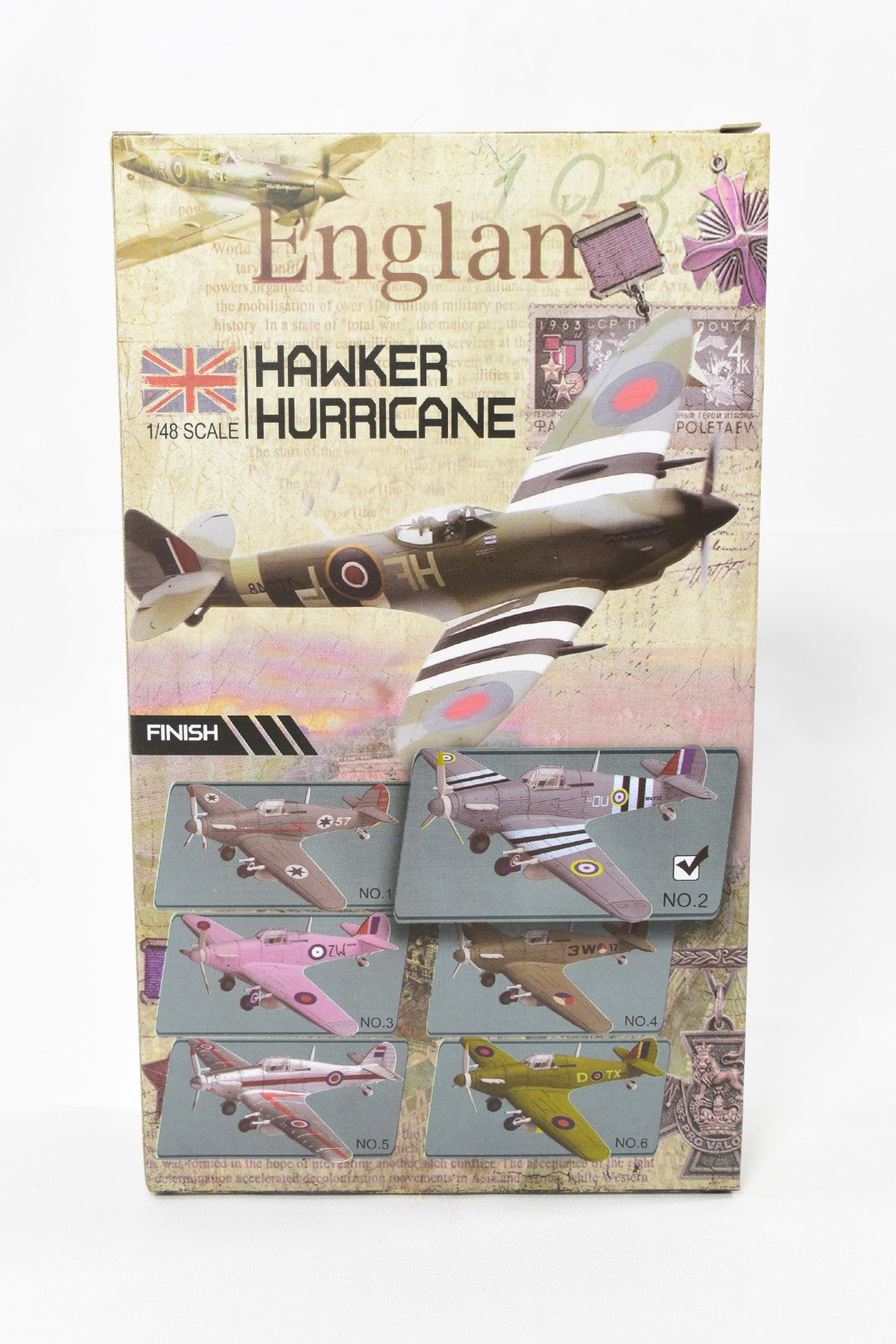 4D Model Hawker Hurricane 1/48 Scale Snap Fit Model Kit pre-painted No.2 box