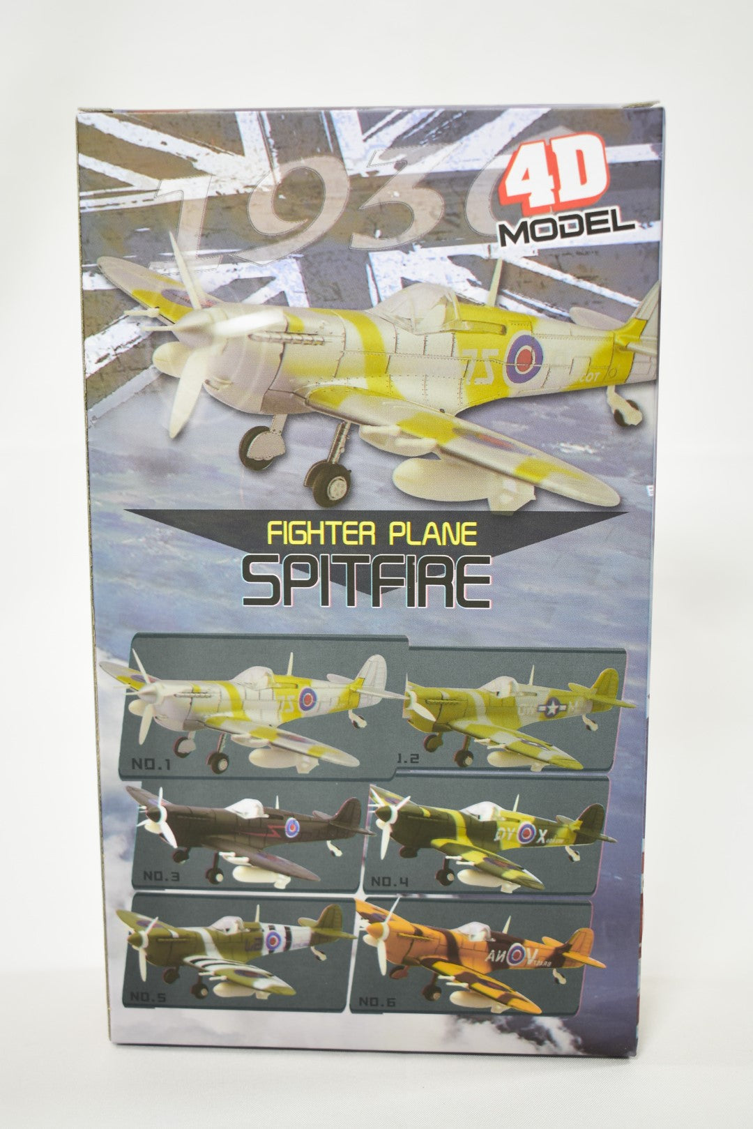4D Model Supermarine Spitfire 1/48 Scale Snap Fit Model Kit pre-painted No.1 box