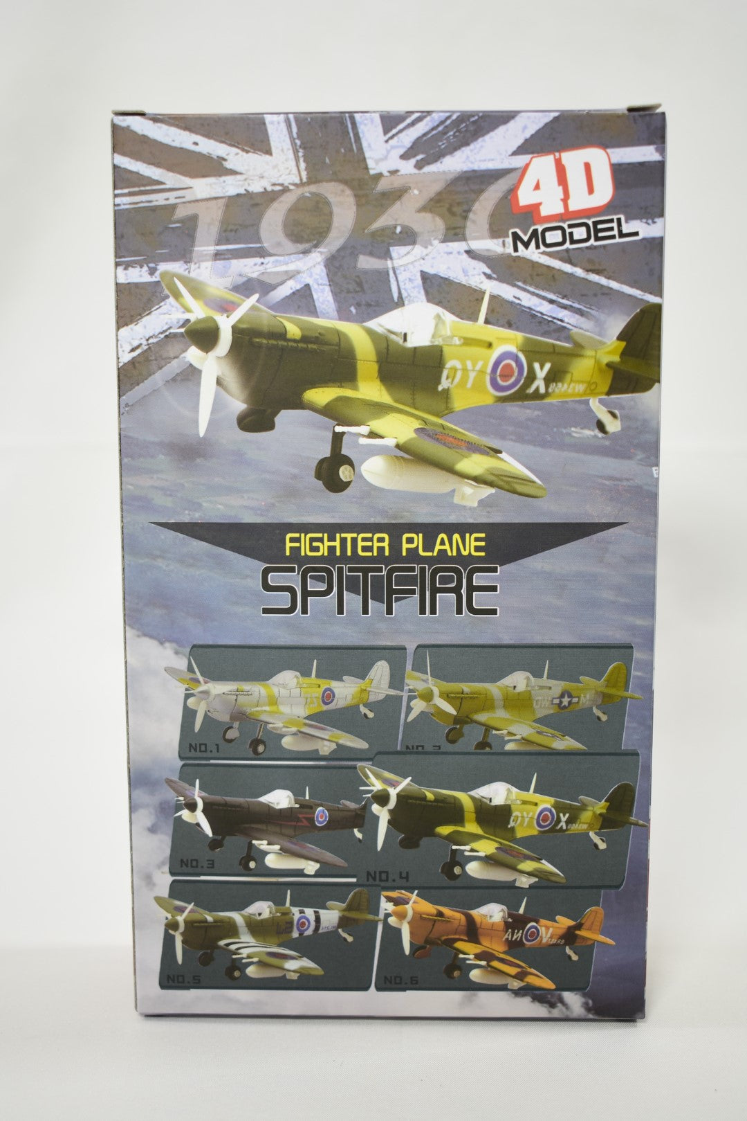 4D Model Supermarine Spitfire 1/48 Scale Snap Fit Model Kit pre-painted No.4 box