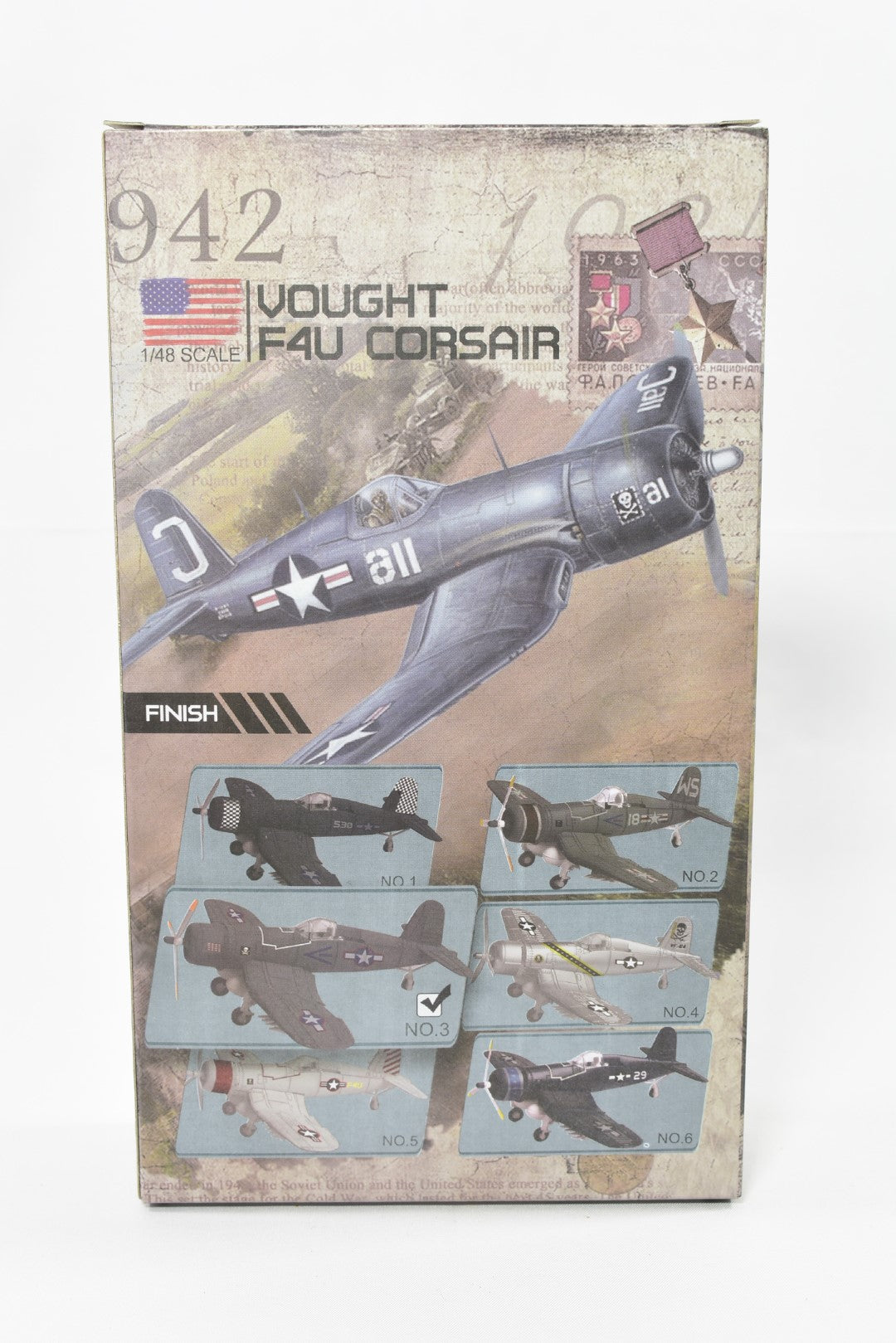 4D Model Vought Corsair 1/48 Scale Snap Fit Model Kit pre-painted No.3 box