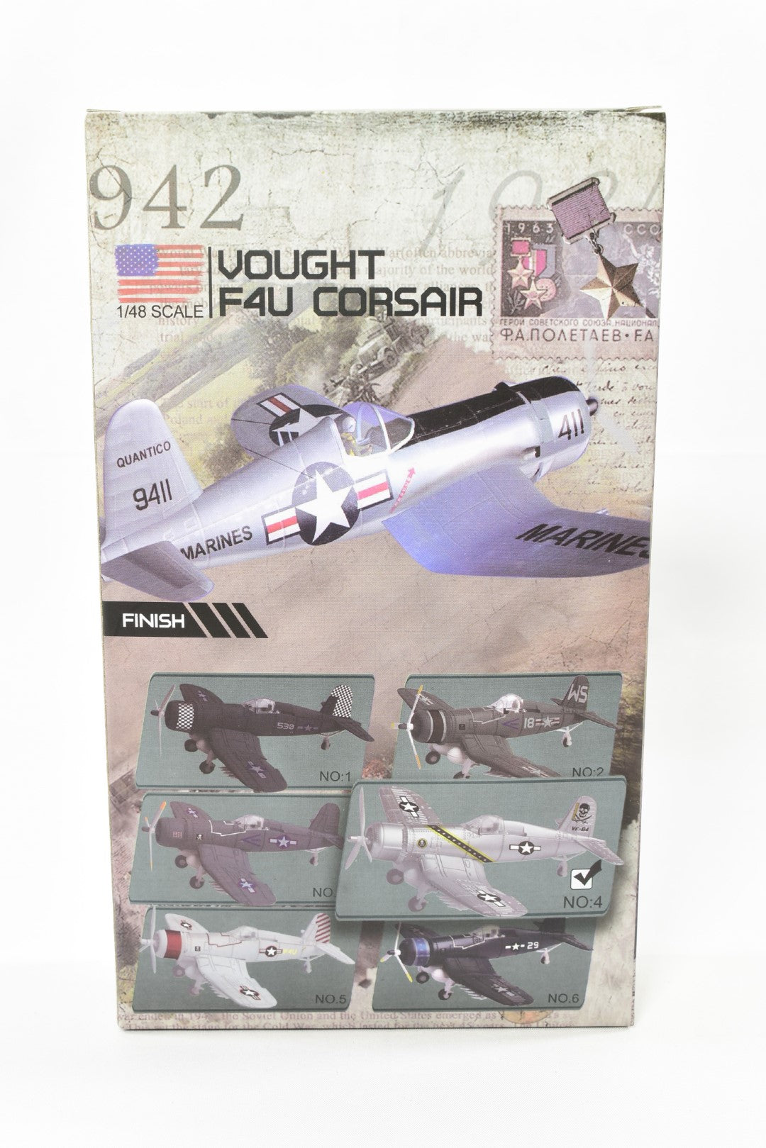 4D Model Vought Corsair 1/48 Scale Snap Fit Model Kit pre-painted No.4 box