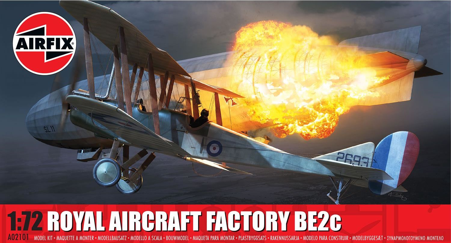 Airfix Model airplane kit of a Royal Aircraft Factory BE2c