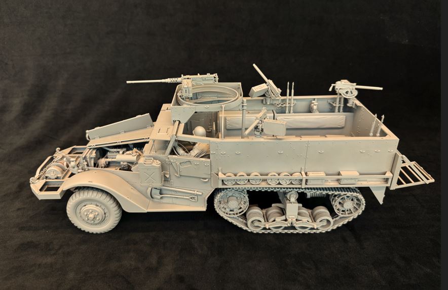 1/16 scale Model kit of a M3 US Halftrack military vehicle from Andys hobby hq