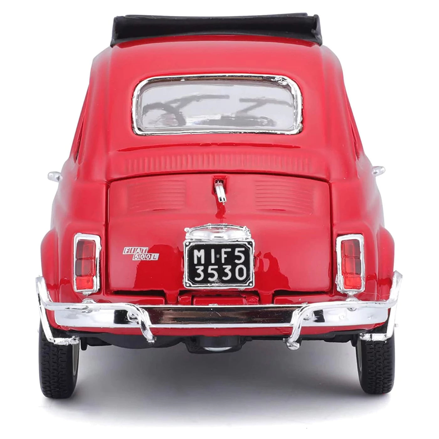 Bburago 1/24 Fiat 500L 1968 Red Diecast model rear view
