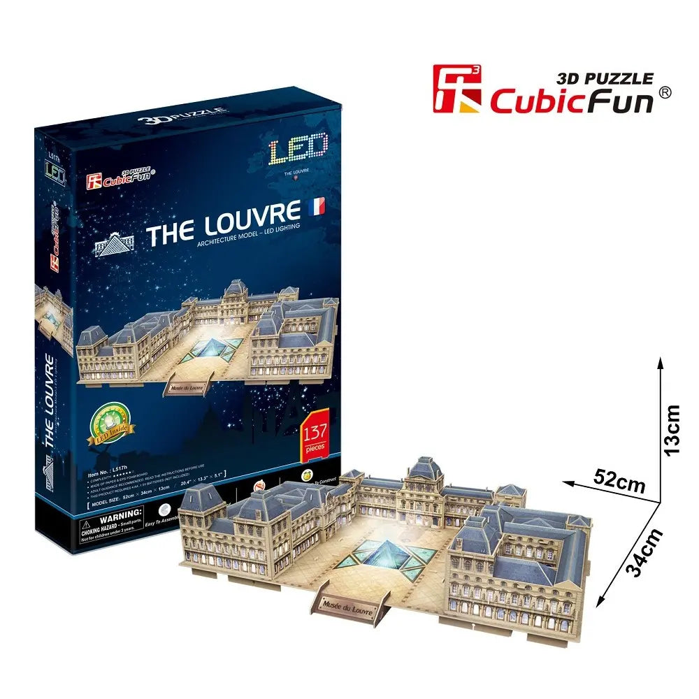 Cubicfun 3D Puzzle The Louvre LED Lights L517h