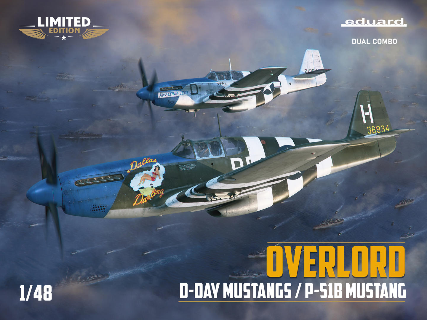 Eduard 1/48 Overlord D-Day Mustangs P-51B Mustang Limited Edition Dual Combo Model Kit 11181