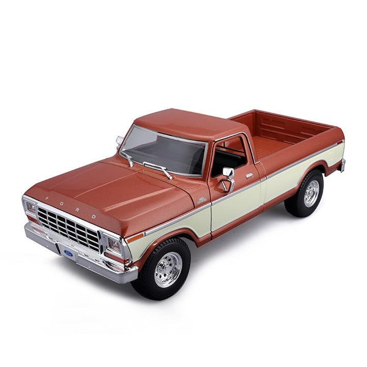 Maisto 1979 Ford F150 Pickup Brown 1/18 scale diecast front view