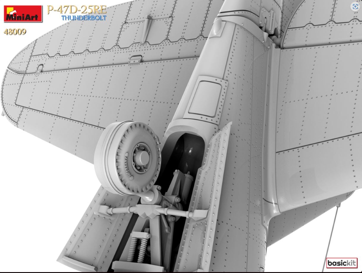 MiniArt P-47D-25RE Thunderbolt Basic Kit 48009 Model Kit landing gear