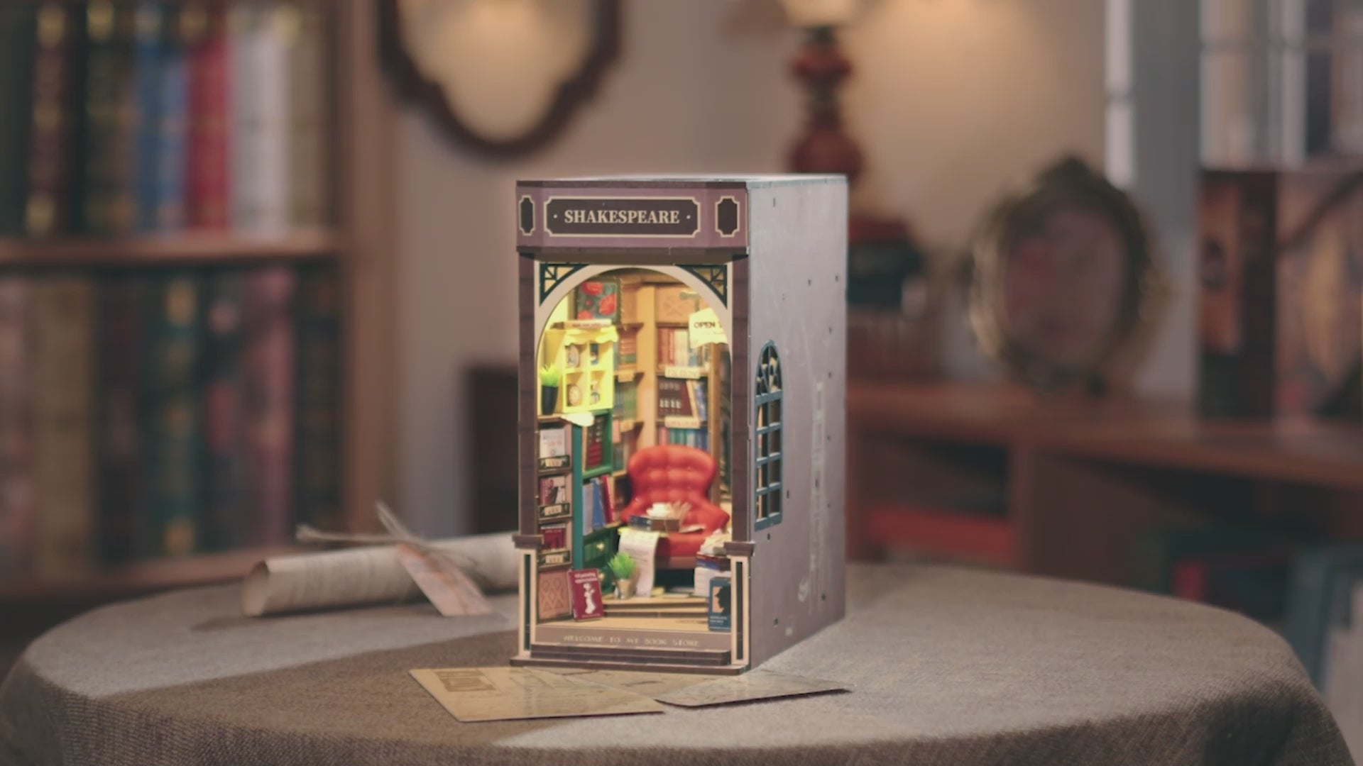 rolife book nook wonderland bookstore video