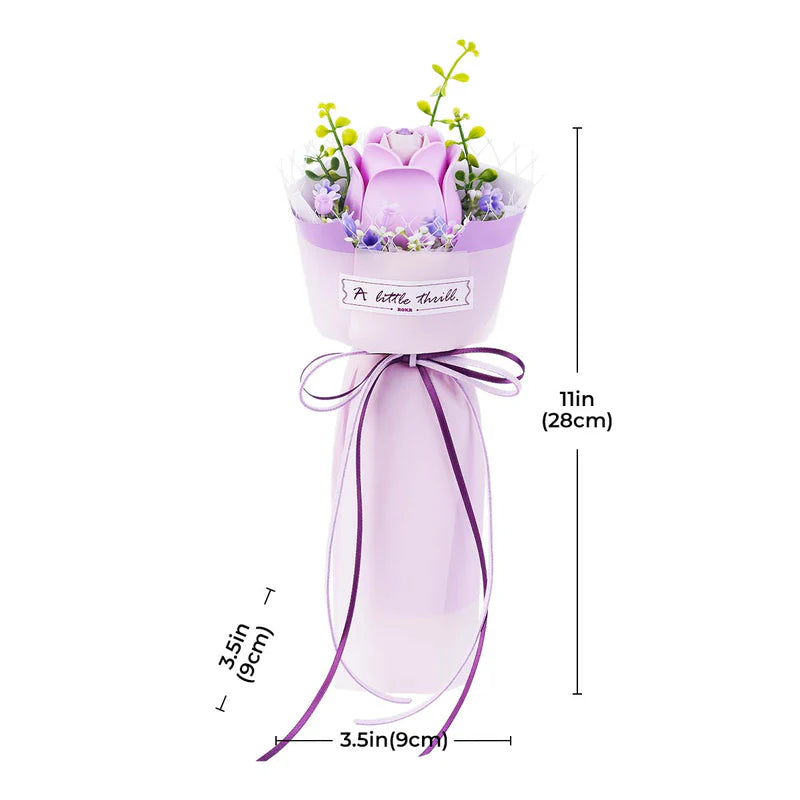 Rokr Purple Rose Floral Art Bouquet Model Kit AF021 dimensions