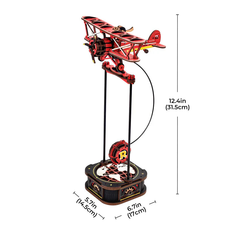 Rokr Gravity Swing Sky Captain Wooden Model Kit MCD01 dimensions