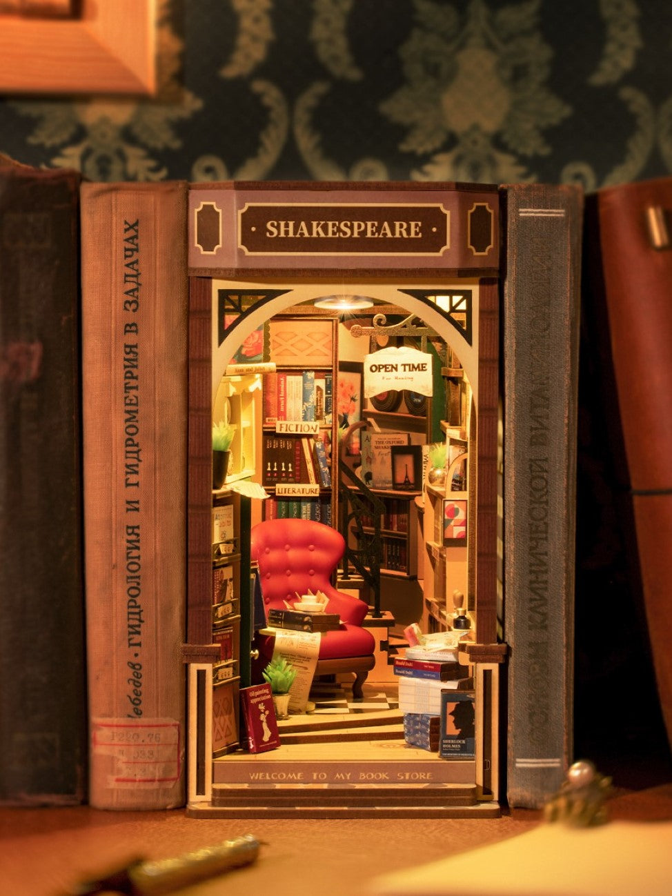 rolife book nook wonderland bookstore light on