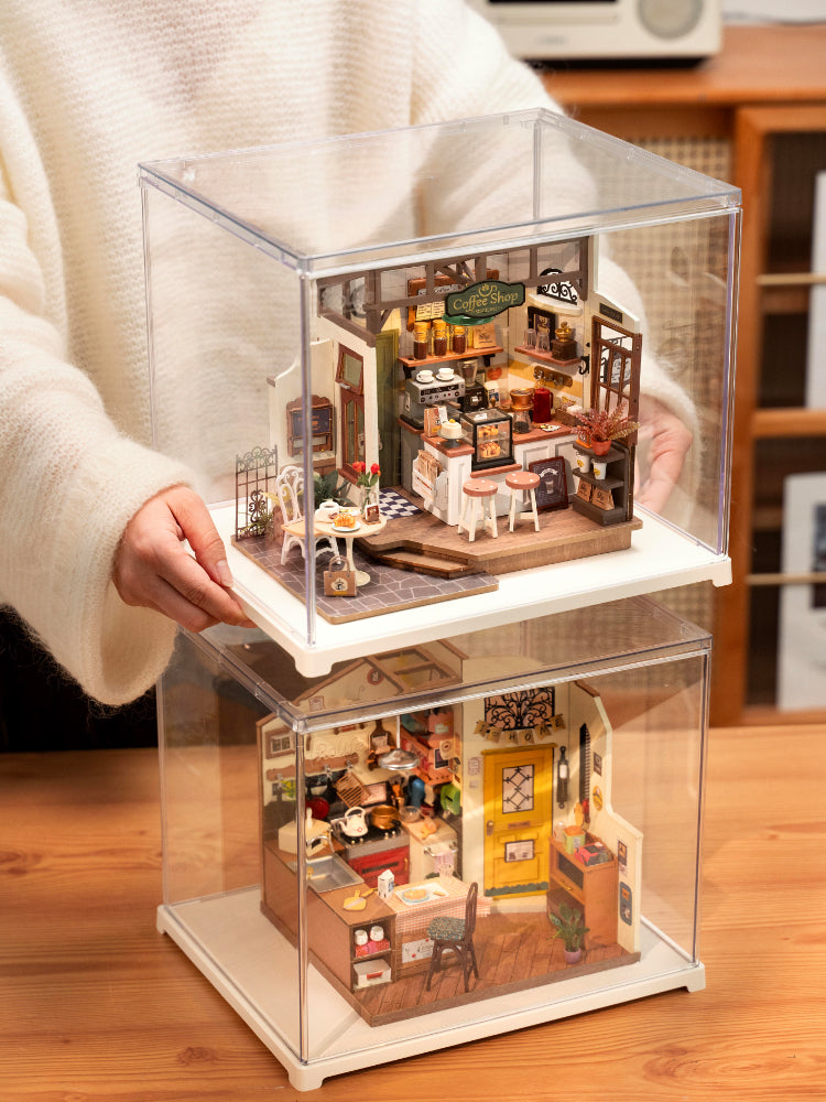 rolife diy miniature house display box df03l stacking on top of another