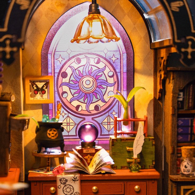 Rolife The Magic Study DIY Miniature house model kit DG166 window light
