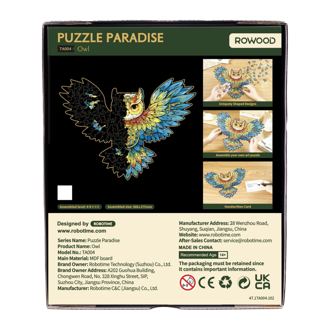 Rowood Owl 200pcs Irregular Jigsaw Puzzle TA004 box details