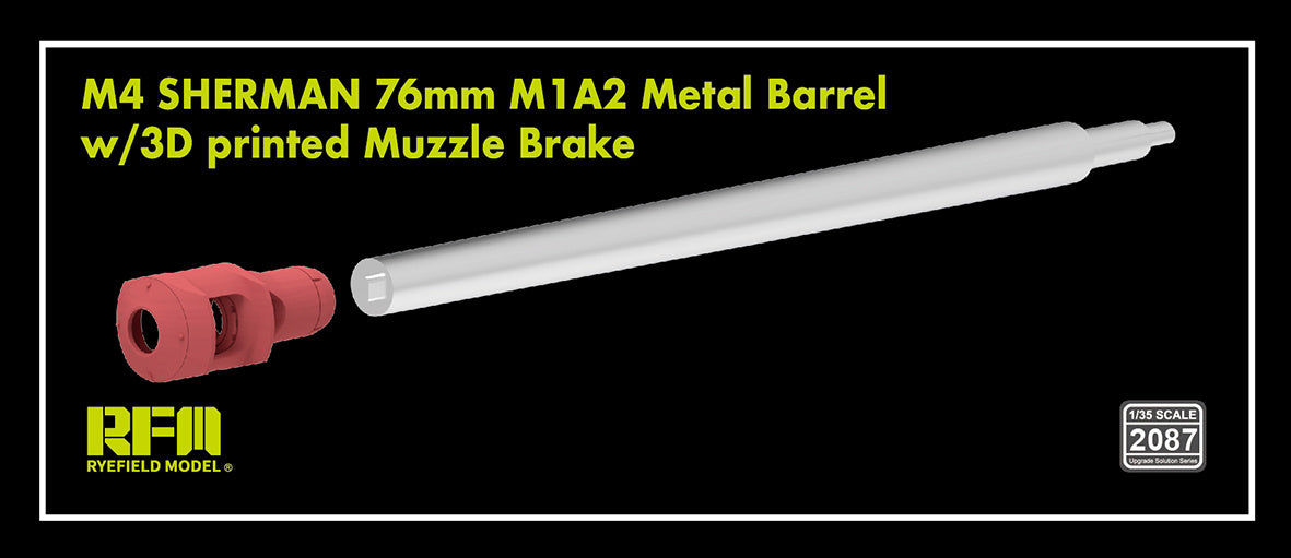 Ryefield Model 2087 1/35 M4 Sherman 76mm M1A2 Metal Gun Barrel Upgrade Kit
