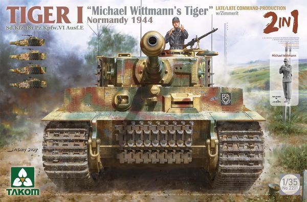 Takom 1/35 scale Tiger I Michael Wittmanns Tiger Noemandy 1944 Late Production Model Kit 2201