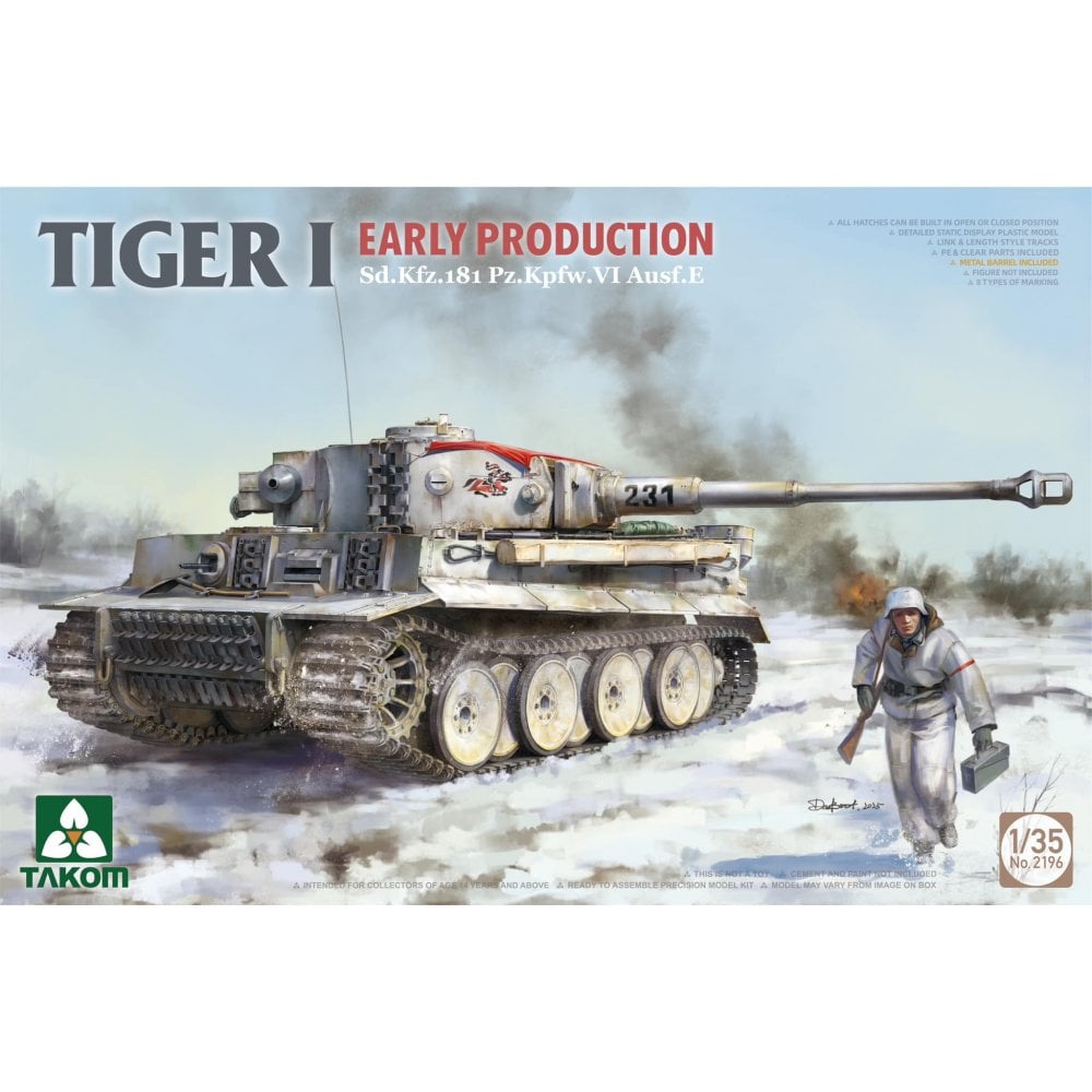 Takom Tiger 1 Big Box 2 Kits 2195W + 1/16 Michael Wittmann Figure