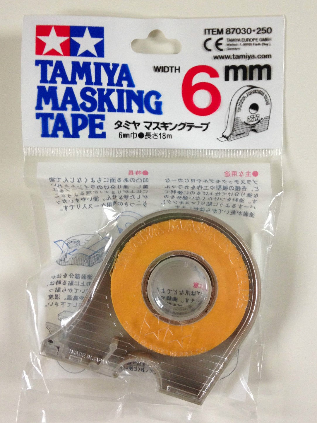 Tamiya 87030 Masking Tape 6mm - Thin & Strong Adhesive Tape For Model Painting