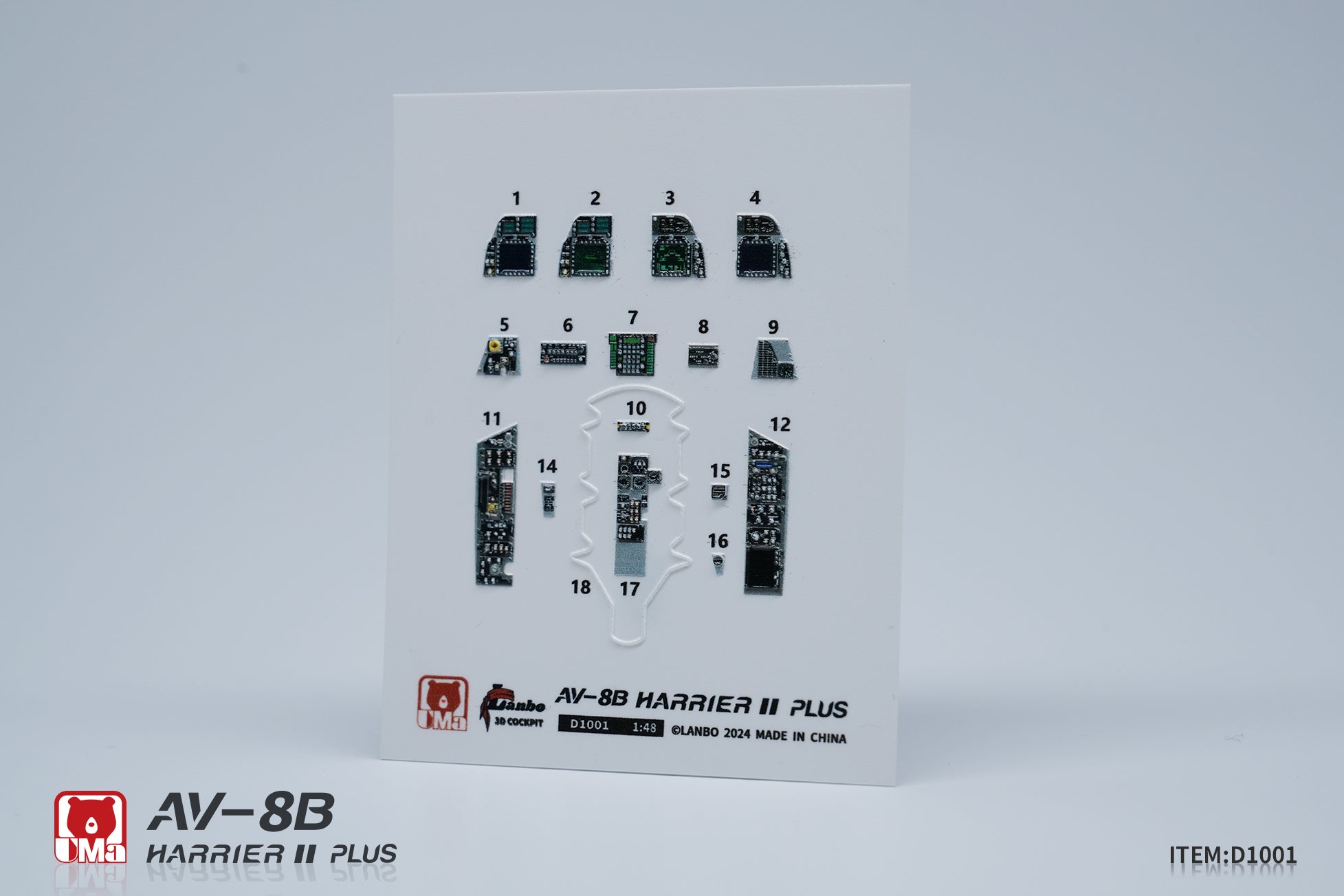 3D Cockpit parts for 1/48 scale AV-8B Harrier II Plus model kit