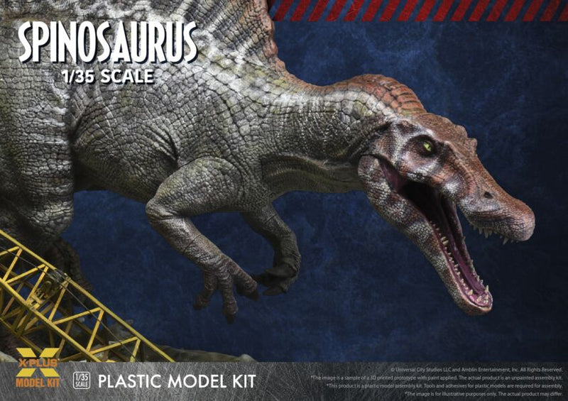 X-Plus Models 1/35 scale Spinosaurus Jurassic Park 3 Plastic Model kit close up