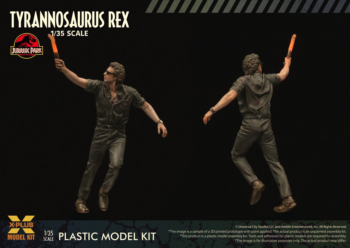 X-Plus 1/35 Jurassic Park Tyrannosaurus Rex T-Rex Plastic Model Kit malcolm figure