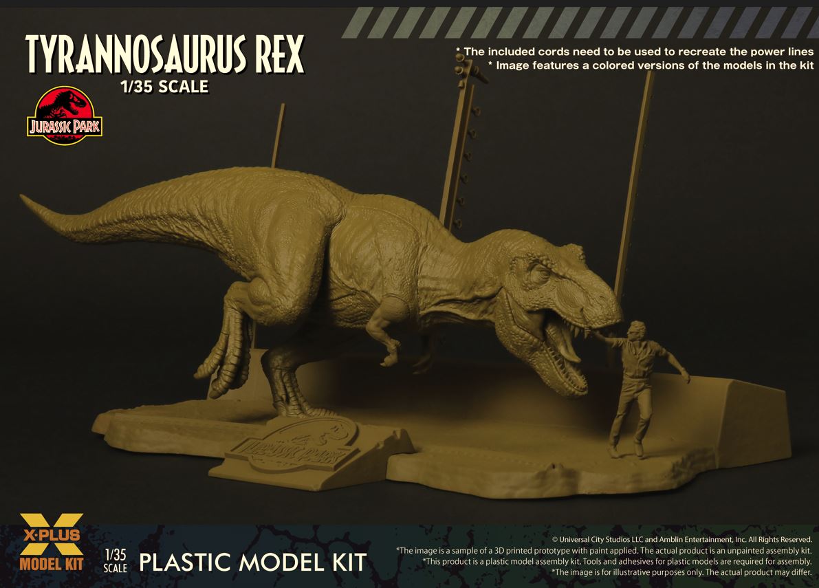 X-Plus 1/35 Jurassic Park Tyrannosaurus Rex T-Rex Plastic Model Kit unpainted