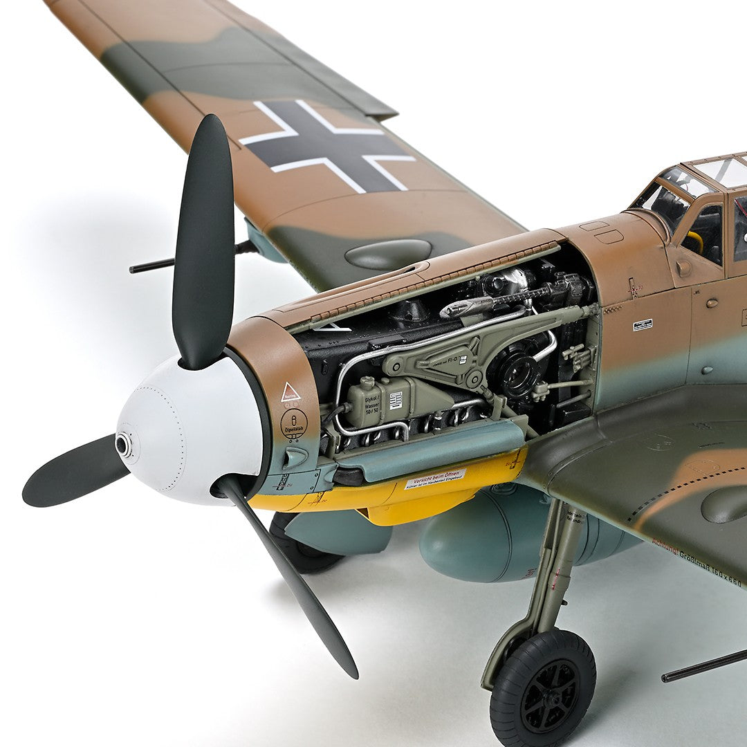 Zoukei Mura 1/32 scale model kit of Messerschmitt Bf 109 showing detailed engine view