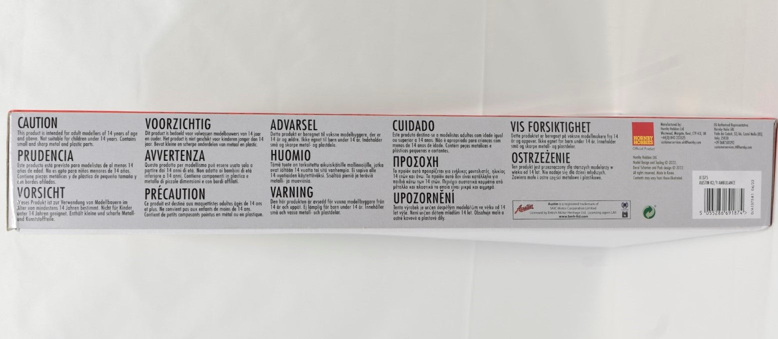 Airfix Austin K2/Y Ambulance 1:35 Scale model kit barcode