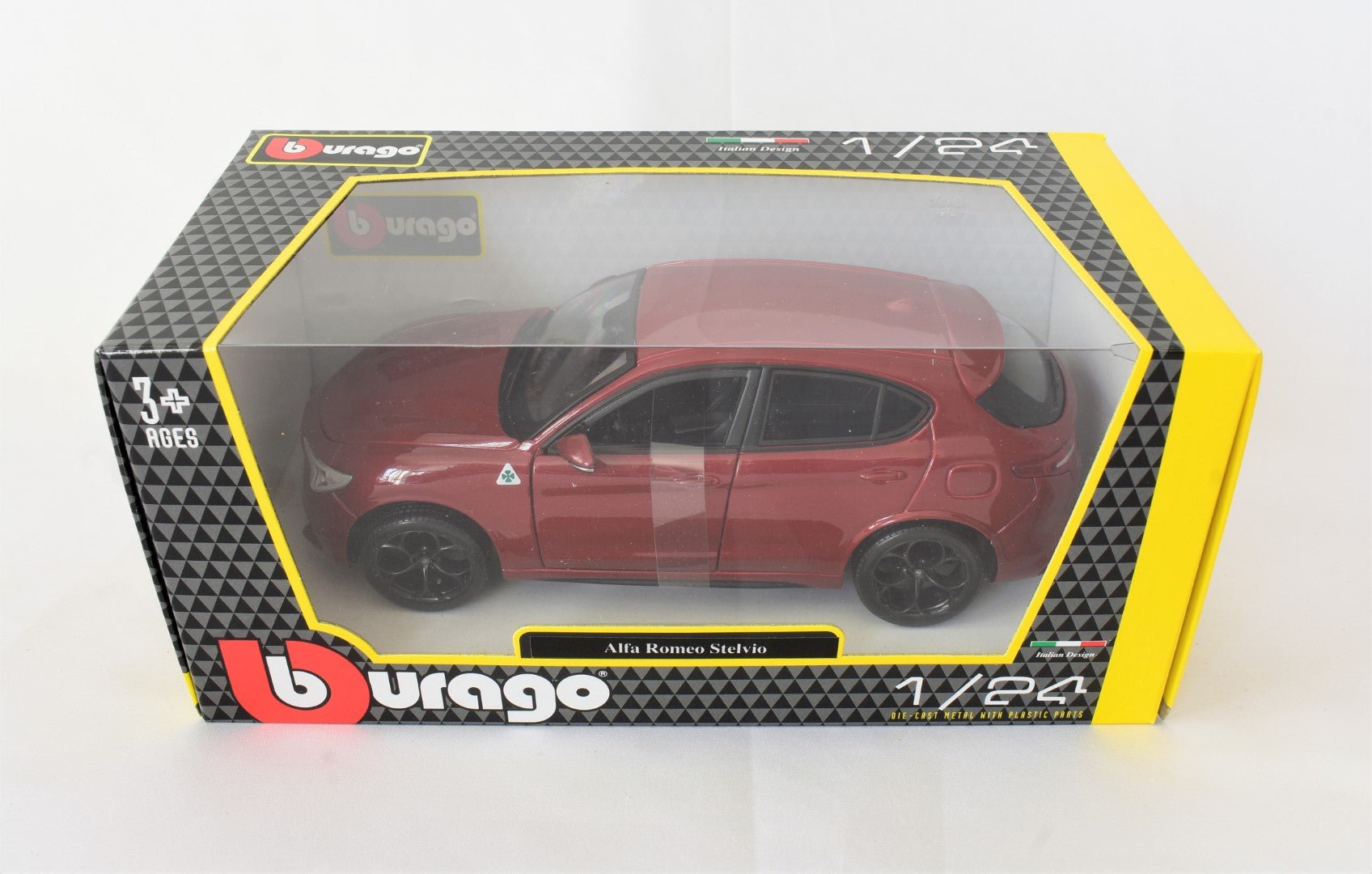 Bburago - 1/24 Alfa Romeo Stelvio Diecast Toy Car - Red