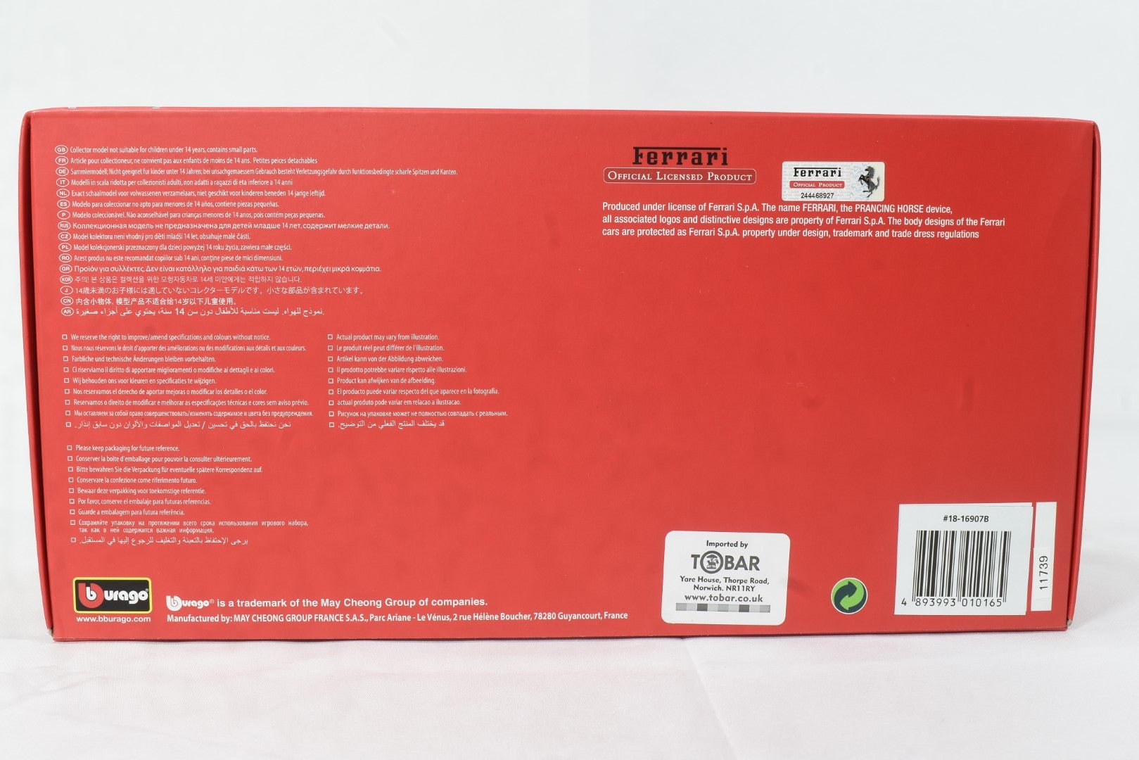 Bburago Ferrari Signature FXX K 44 1/18 box back