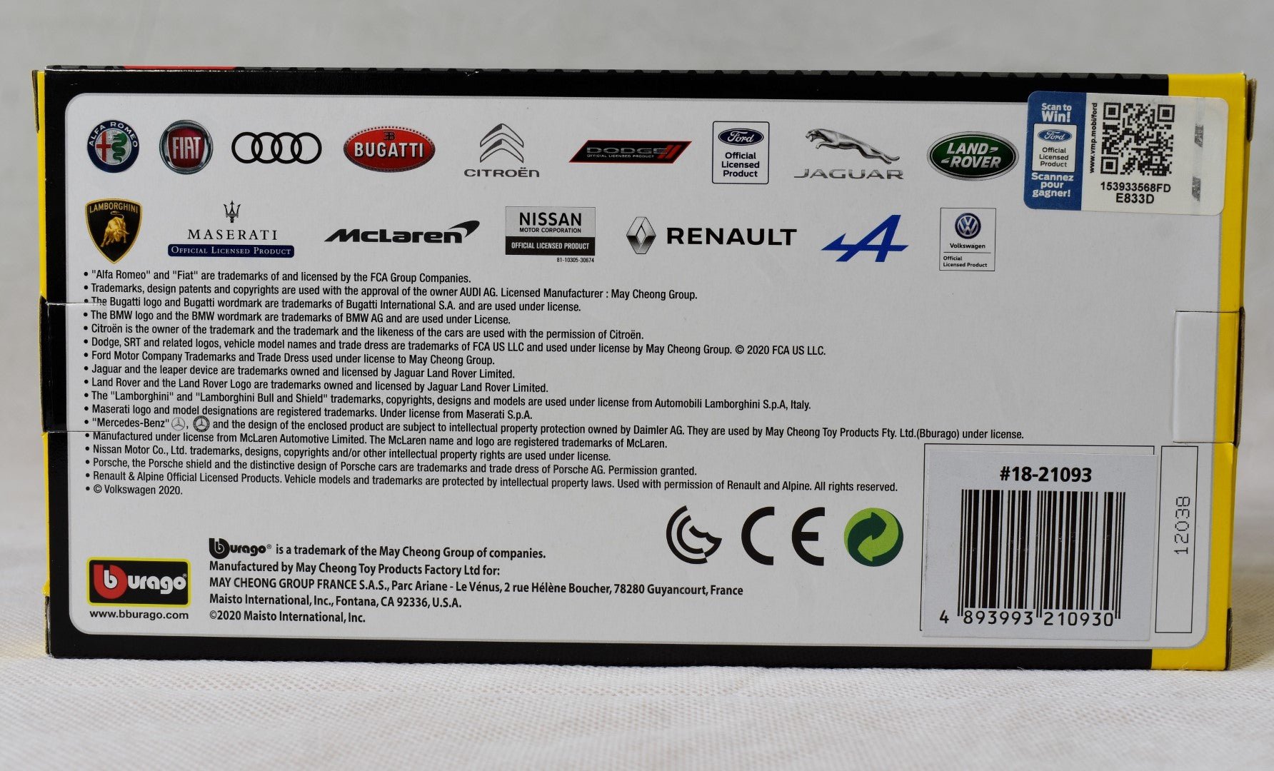 Bburago Ford Capri 1982 1/24 Diecast box