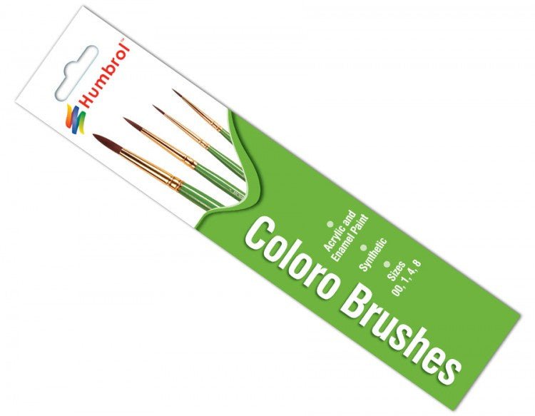 Humbrol Coloro Brush Pack 00, 1, 4, 8