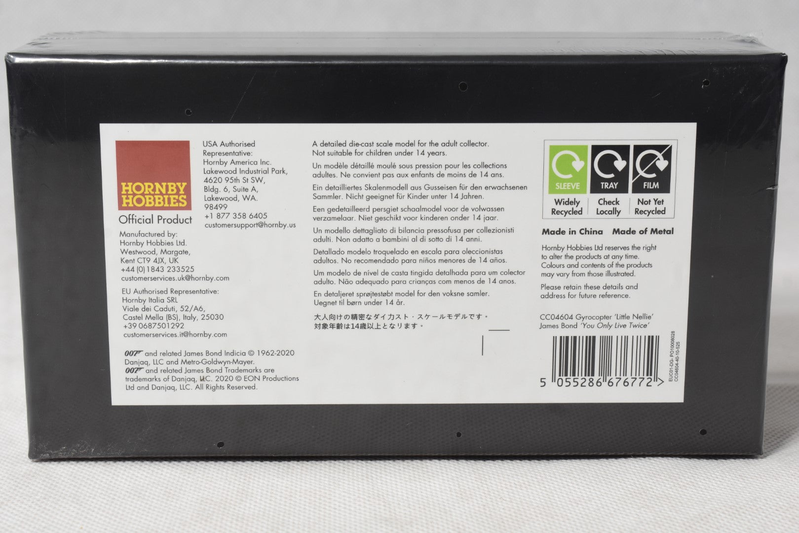 Corgi James Bond Little Nellie You Only Live Twice 1/36 scale diecast model box back