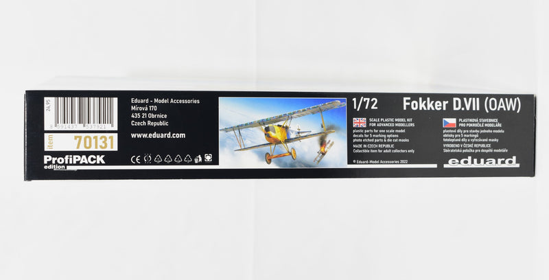 Eduard Fokker D.VII OAW 1/72 Scale Plastic Model Kit ProfiPack box