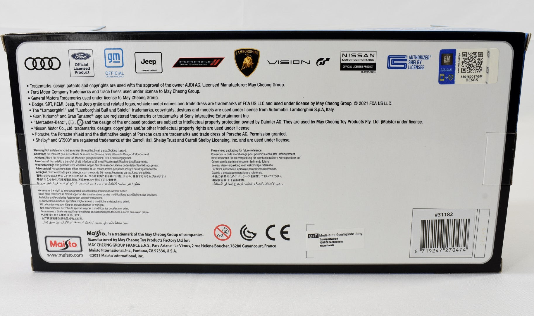 Maisto 1/18 Corvette Stingray 2014 Red Diecast model box