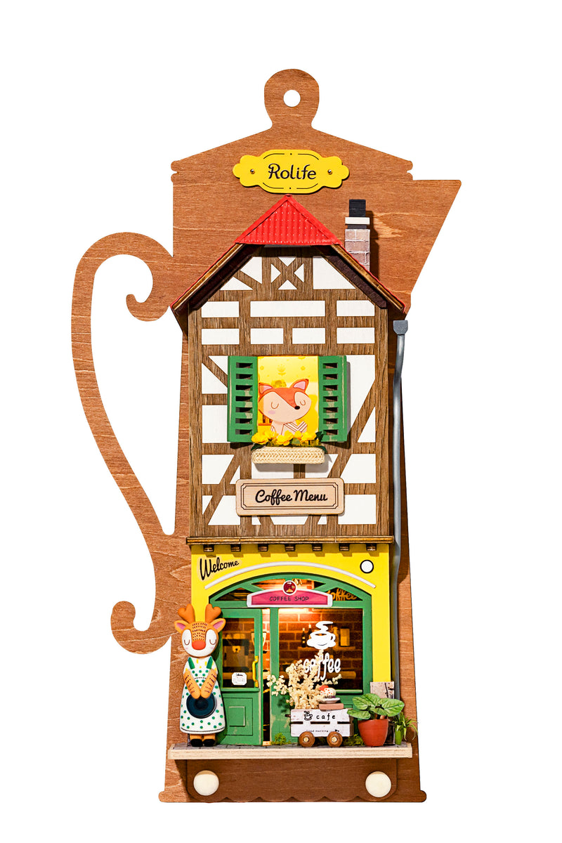Rolife Lazy Coffee House DIY Miniature Hanging House Model Kit DS020