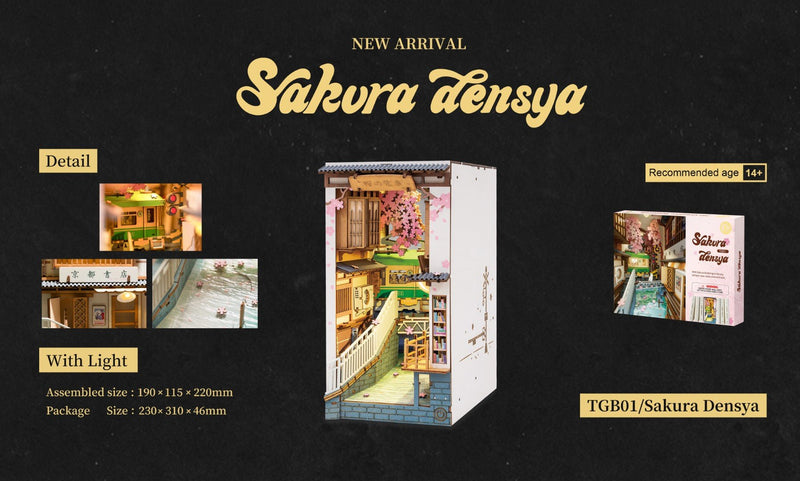 Rolife Sakura Densya DIY House Book Nook Model kit dimensions