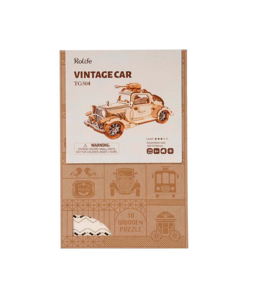 Rolife Vintage Car Wooden puzzle model TG504 box
