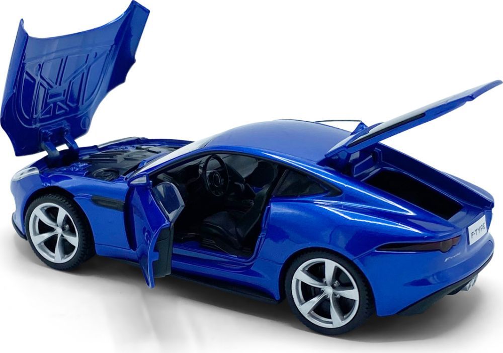 Tayumo Jaguar F-Type blue 1/32 scale diecast model Pull back and go open doors and bonnet