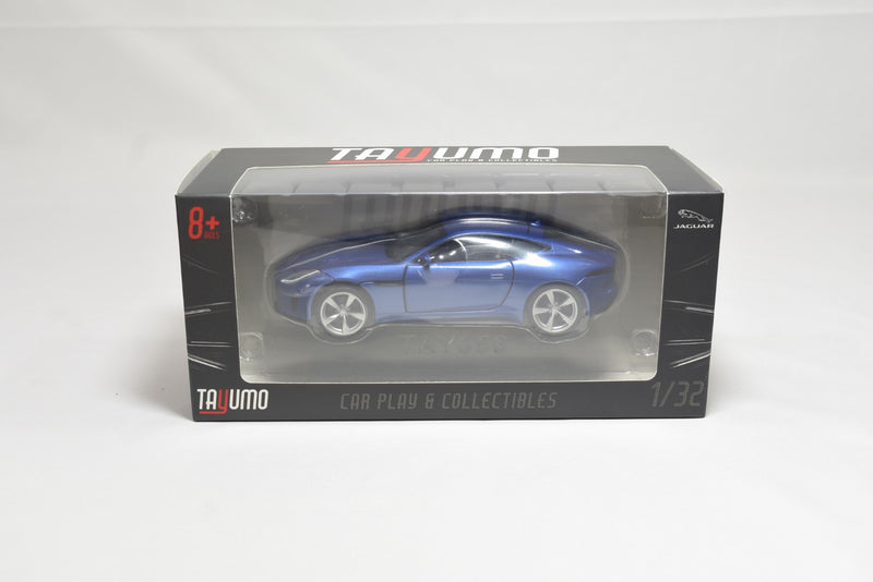 Tayumo Jaguar F-Type blue 1/32 scale diecast model Pull back and go lights and sound box