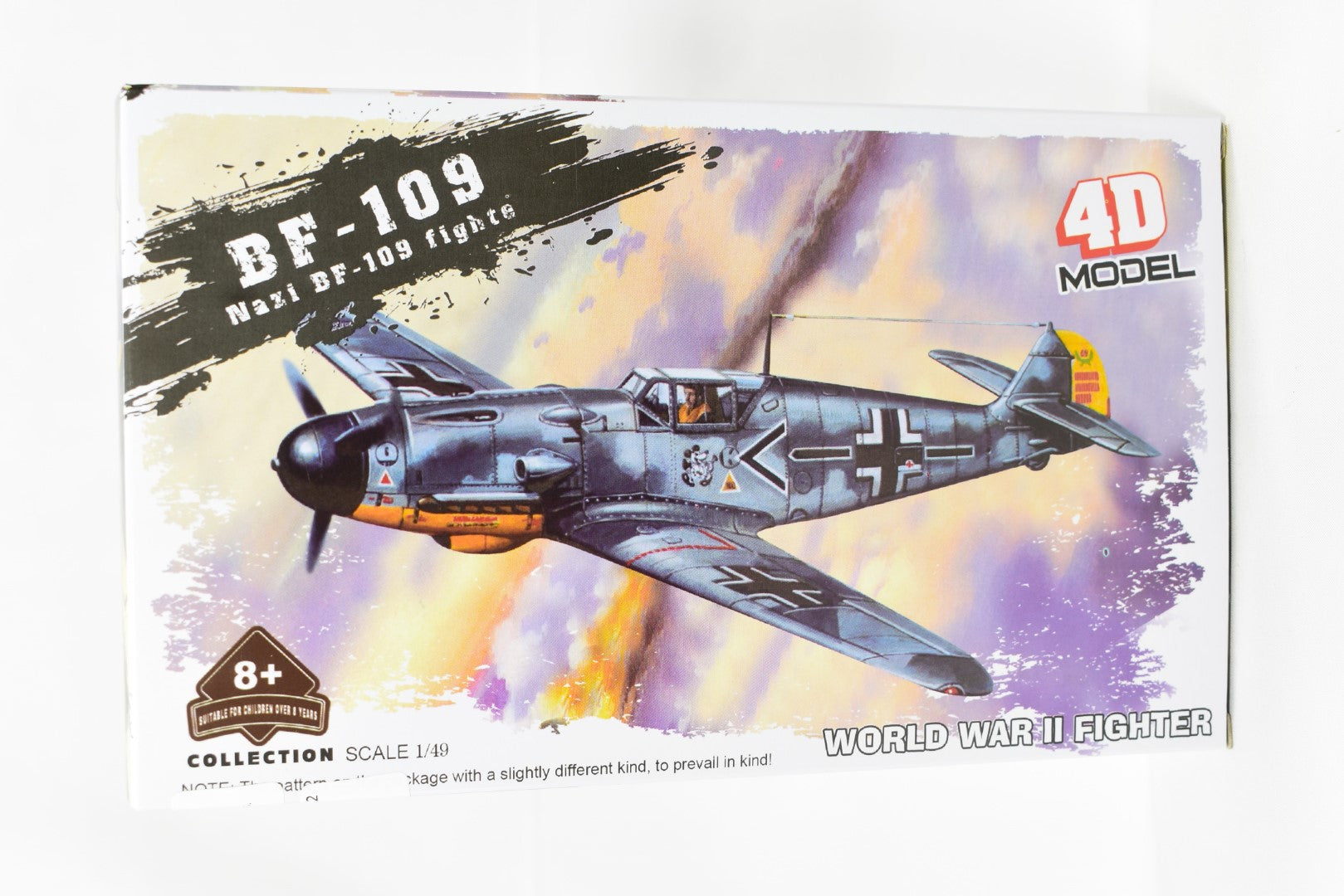 4D Model Messerschmitt BF-109 1/48 Scale Snap Fit Model Kit pre-painted No.2 box