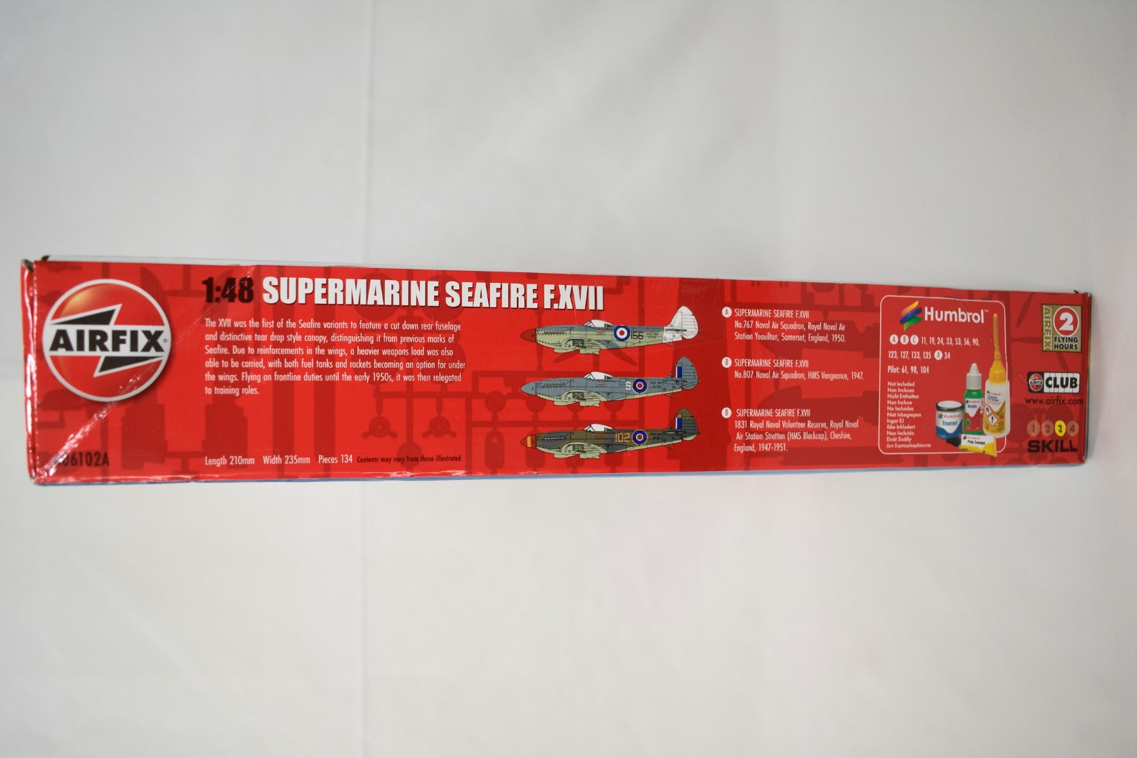 Airfix 1:48 Supermarine Seafire F.XVII Model kit details