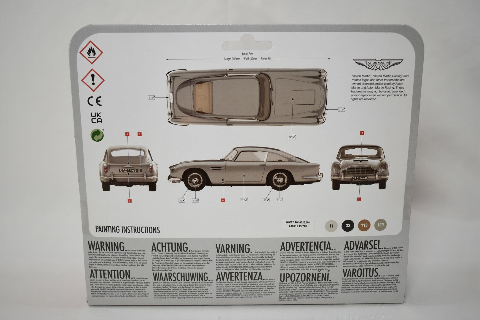 Airfix Starter Set Aston Martin DB5 1:43 Scale model kit box