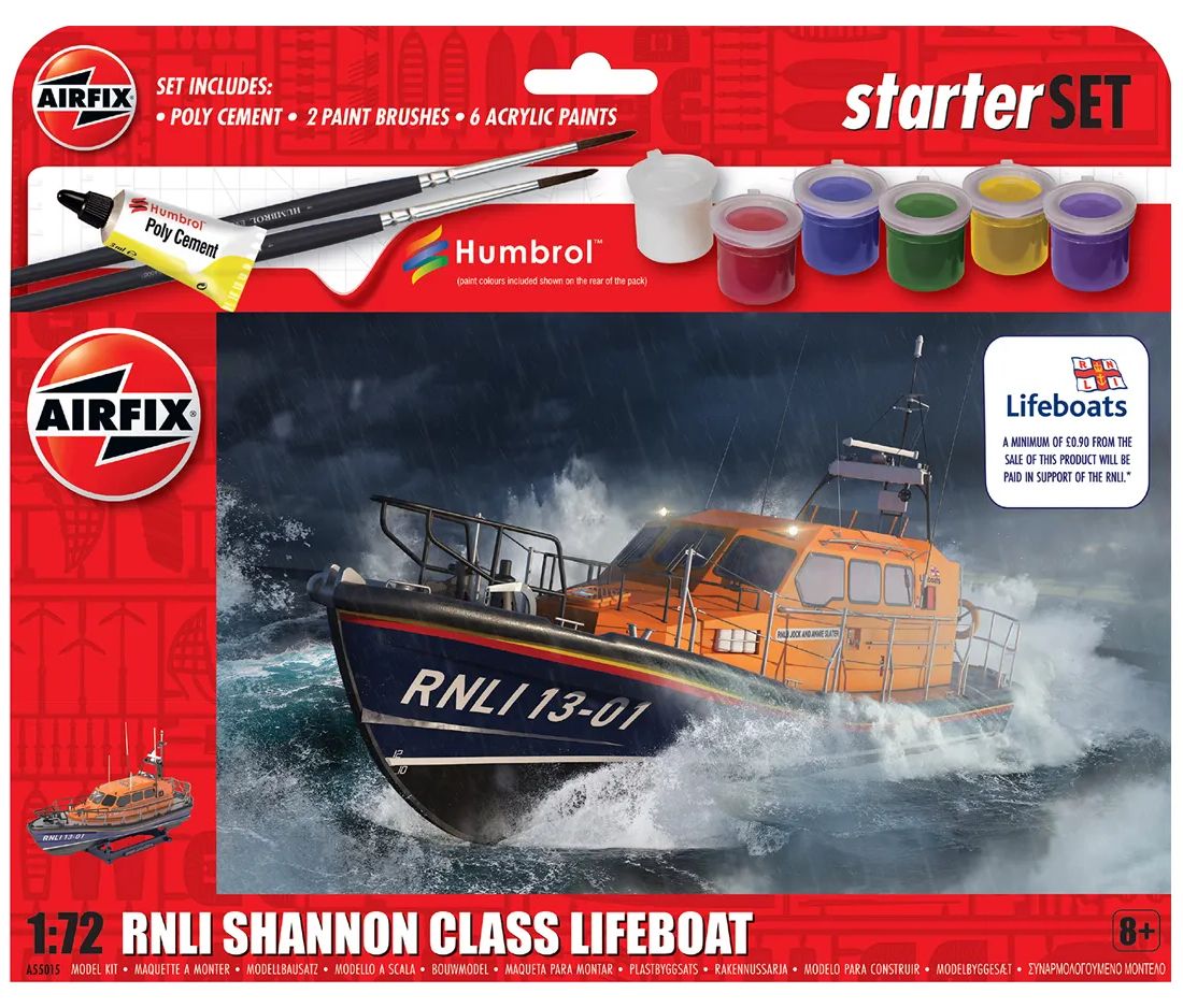 Airfix Starter Set RNLI Shannon Class Life Boat 1/72 scale model kit