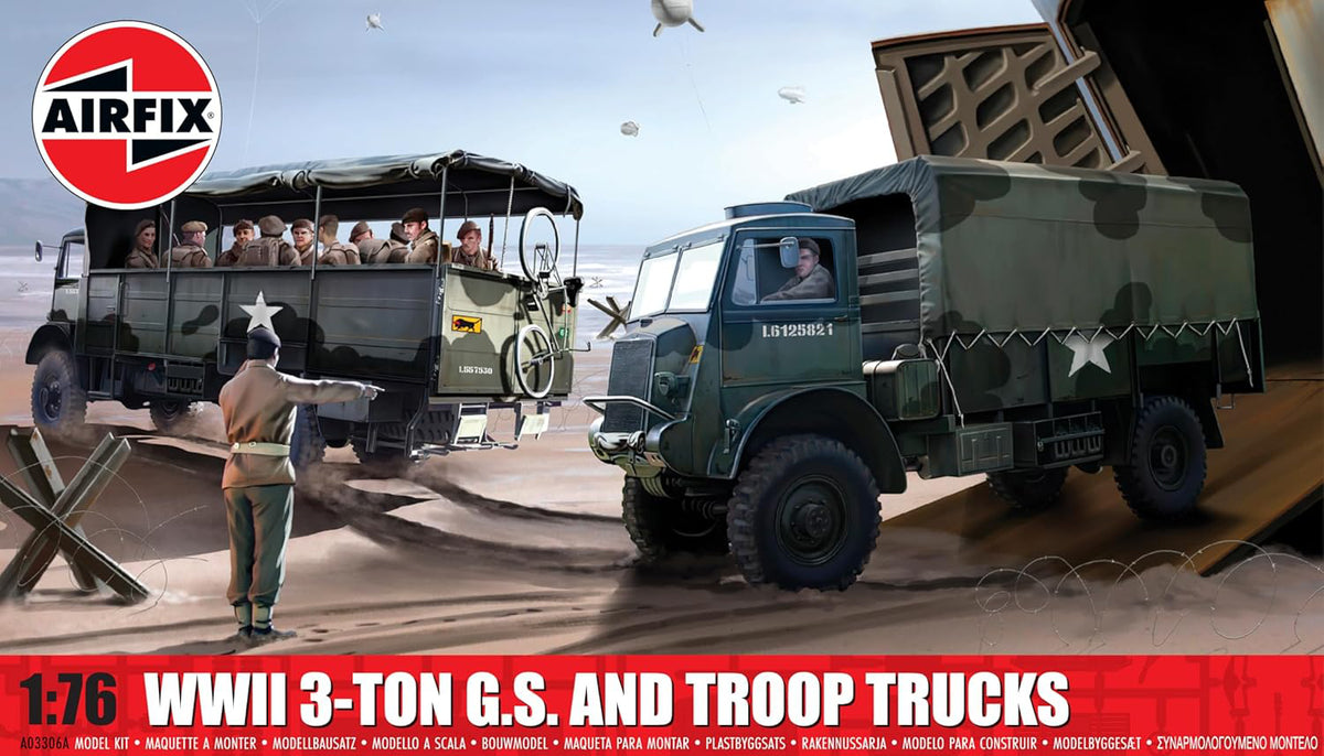 Airfix WWII 3t 4X4 GS & Troop Truck 1/76 Model Kit A03306A
