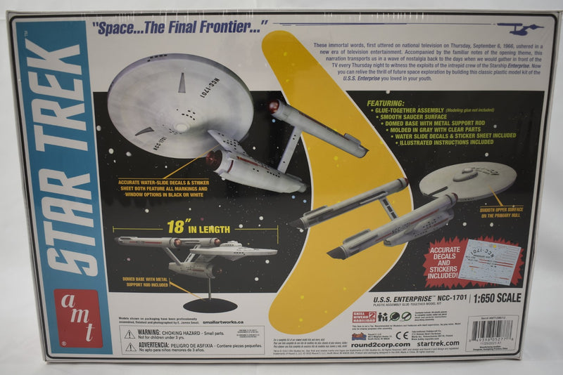 AMT Star Trek U.S.S. Enterprise NCC-1701 Space Ship 1/650 scale model kit box