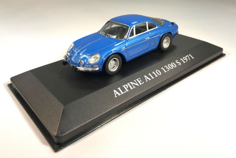 Atlas Editions Alpine A110 1300 S 1971 1:43 scale diecast model on stand