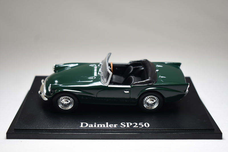 Atlas Editions Daimler SP250 Dart 1:43 scale diecast model on display stand