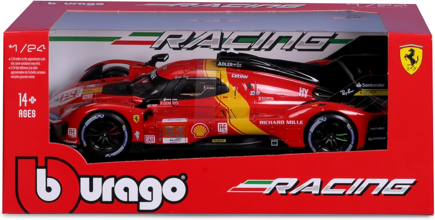 Bburago Ferrari 499P Le Mans Hypercar 1/8 scale diecast box